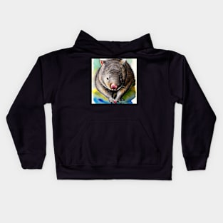 Watercolor Wombat Kids Hoodie